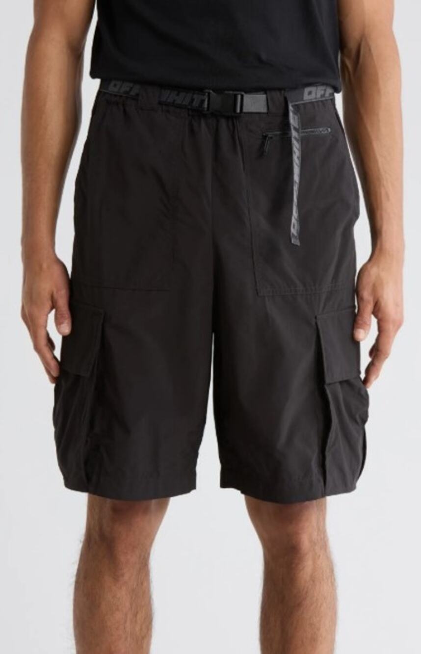 OFF WHITE Off Industrial Belt Cargo Shorts Large